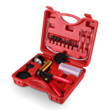 Brake Bleeder Kit with Gauge, Hand Held Vacuum Pressure Pump Tester Tool for Automotive and Motorbike, Includes Hoses and Connectors