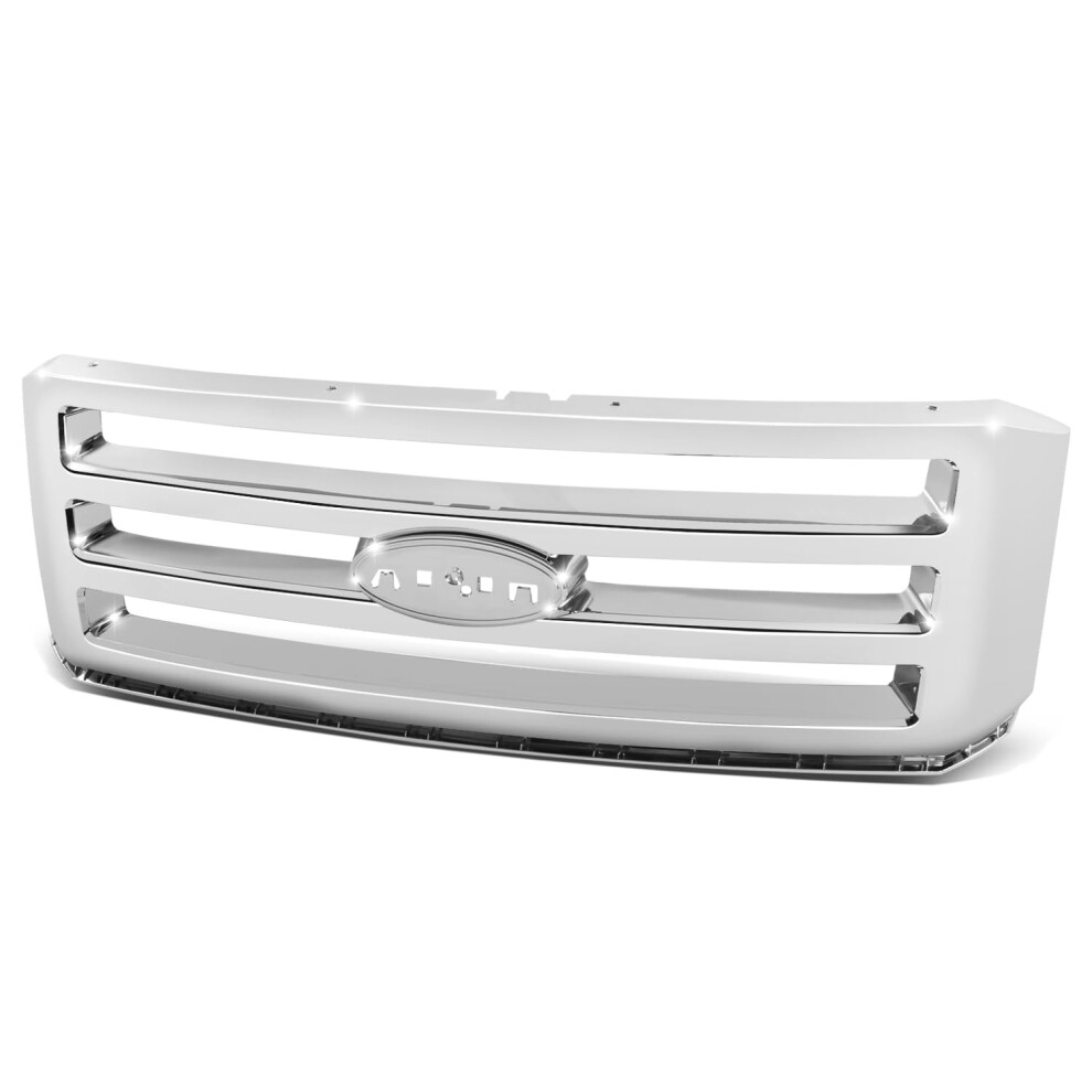 Fo1200494 Front Bumper Grill Grille Assembly Polished Chrome Compatible With Ford Expedition Xlt Eddie Bauer 2007-2014 6447073932465