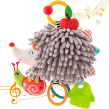 Hanging Baby Toys for Car Seats and Strollers, Musical Infant Toys for Boys 0-12 Months, Soft Fabric Travel Accessories