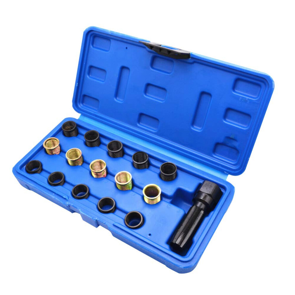 Spark Plug Repair Kit 16Pcs M14 X 1.25 Carbon Steel Thread Repair Tools With Portable Case For Engine Maintenance 6947110434612