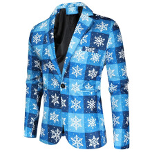 (# A Blazer, 2XL) Men Christmas Blazer Festive Coat Print Suits Jacket Xmas Party Jacket Costumes)