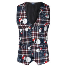 (# B Vest, M) Men Christmas Blazer Festive Coat Print Suits Jacket Xmas Party Jacket Costumes)