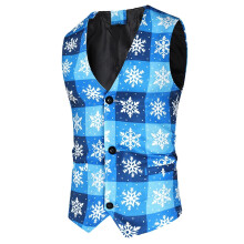 (# A Vest, 4XL) Men Christmas Blazer Festive Coat Print Suits Jacket Xmas Party Jacket Costumes)