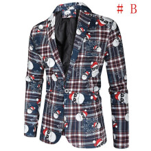 (# B Blazer, 2XL) Men Christmas Blazer Festive Coat Print Suits Jacket Xmas Party Jacket Costumes)