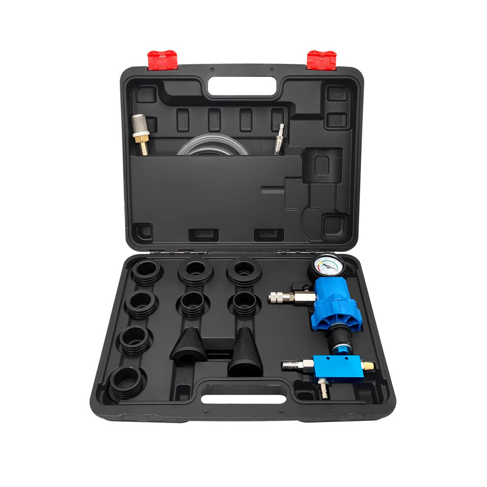 Vacuum Coolant Refill Tool Kit With Pressure Tester, Dual Scale Gauge, 10 Adapters For Suvs, Trucks, And Vans 6038364559692