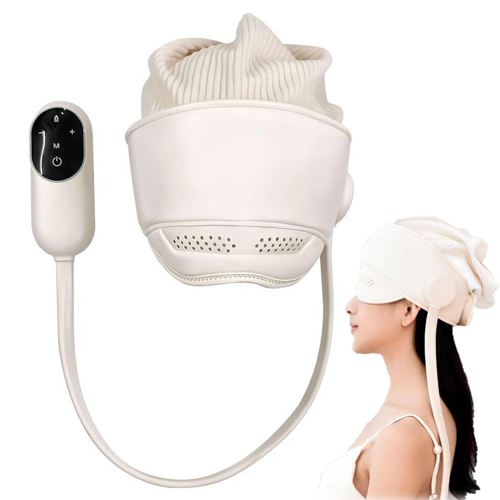 Electric Migraine Relief Cap Massager with 3 Heat Modes, Six Zone Massage, Hot Compress for Head and Eyes, Sleep Aid