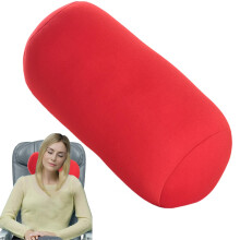 Microbeads Neck Pillow for Neck Support, Foam Neck Roll, Round Microbeads Pillow in Red, Soft and Supportive