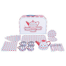 Bigjigs Toys Polka Dot Tin teesetti kantolaukulla - Leikkisetit lapsille