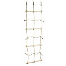 Kletternetz - Zwei Kinder - Mit Holztrennwänden - 66x27.5 cm - Tragfähigkeit 100kg - 3 Aufhängeösen