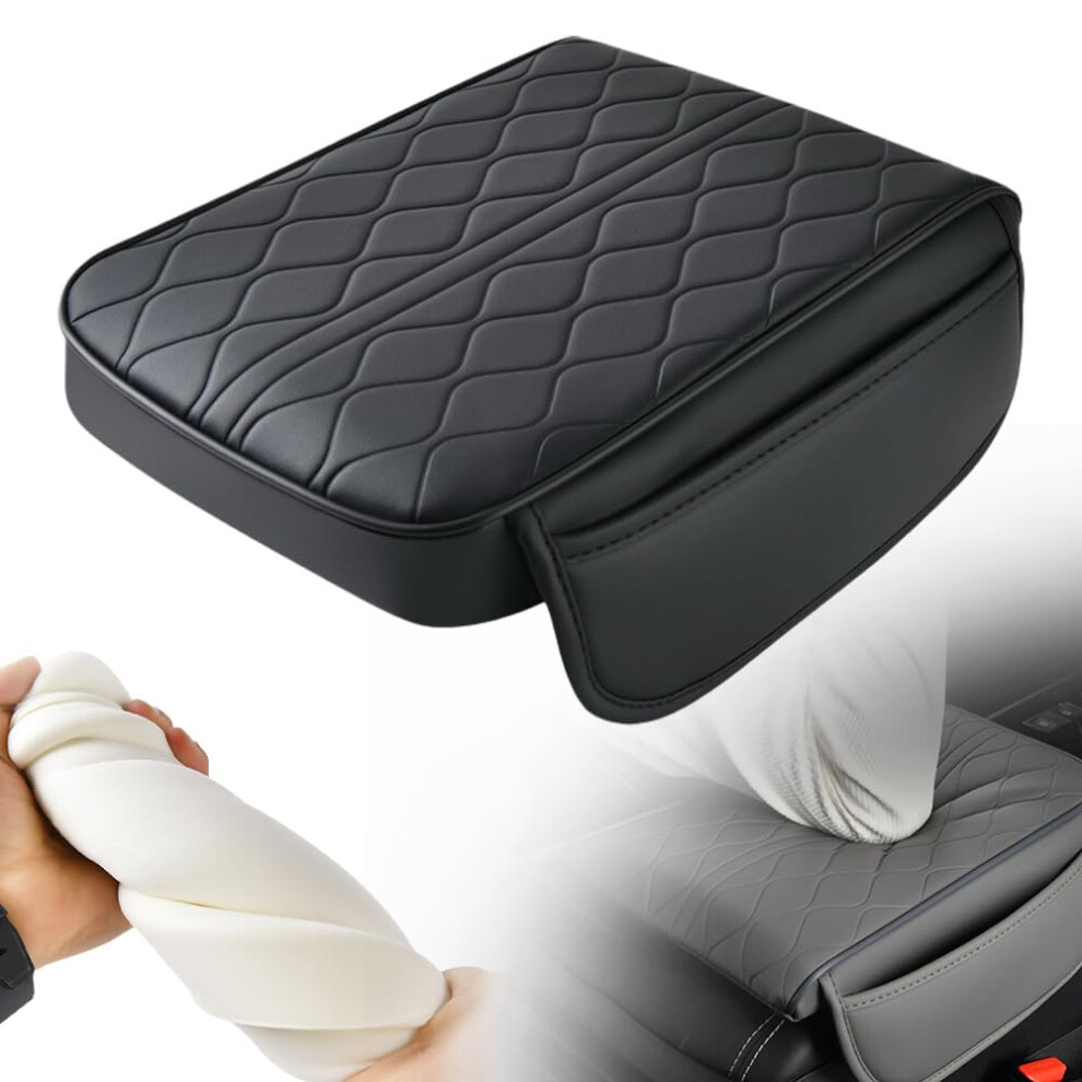Memory Foam Car Armrest Cushion Cover, 2025 Upgraded Center Console Protector, Compatible With Most Vehicles Black 6947110435510