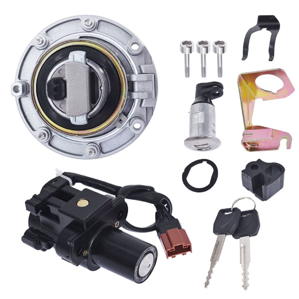 Ignition Switch Kit With Fuel Tank Cap, Seat Lock, And 2 Key Replacement For Cbr600rr, Cbr1000rr, Cbr600f4i, Cbr900rr 2007-2014 6482260937847