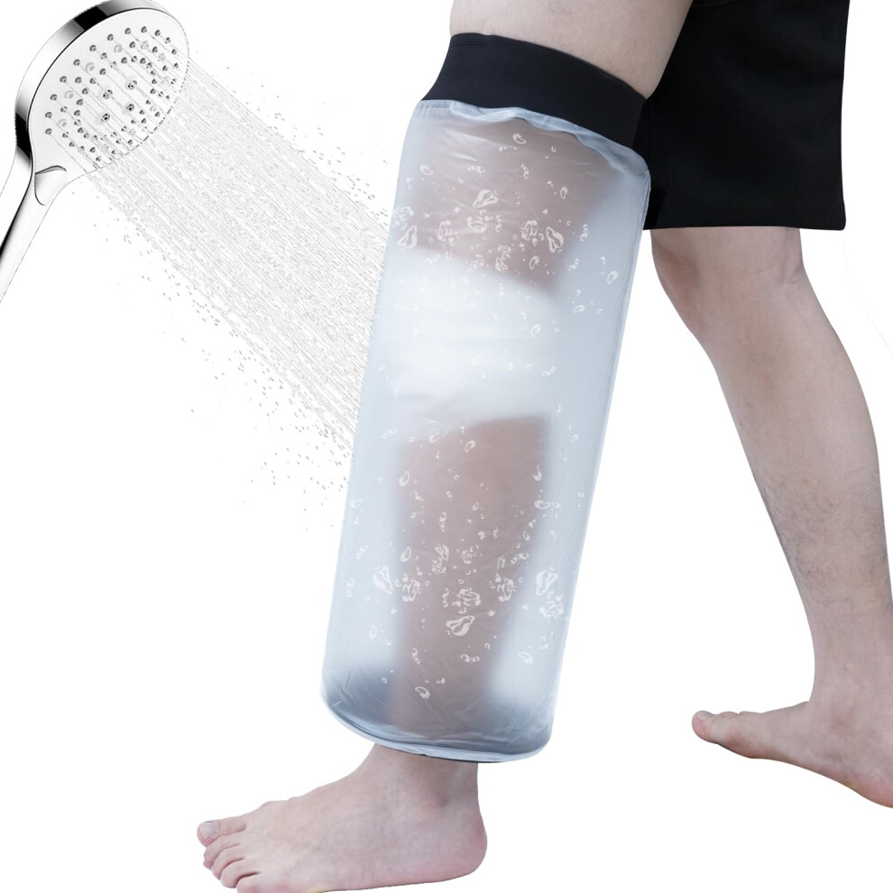 Reusable Watertight Knee Cast Cover for Shower, Waterproof Protector for ACL Surgery, Wound Care, Size Adjustable