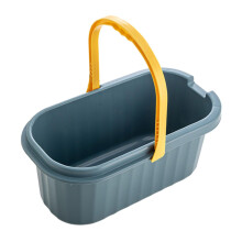 Water Bucket with Wheel, Rectangle Mop Cleaning Bucket, Blue, Small Size for Camping, Tailgating, and Cleaning Supplies
