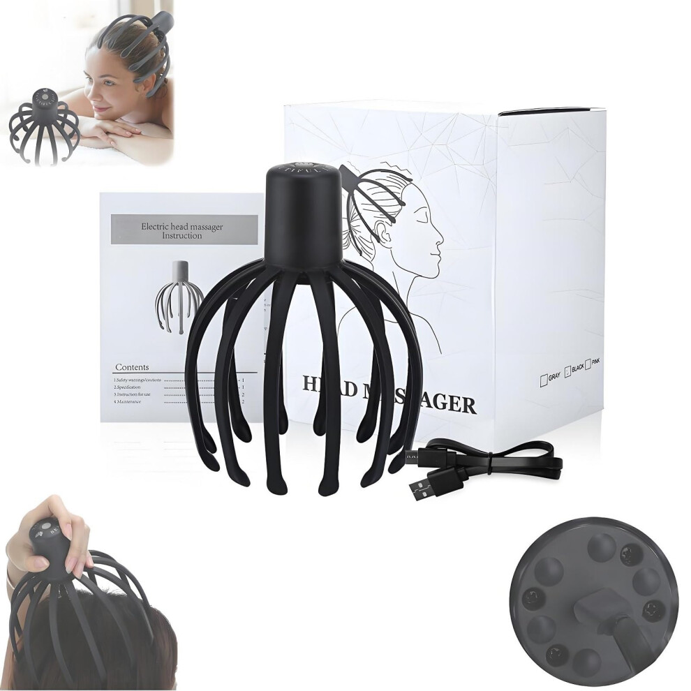 Octopus Head Massager Electric Scalp Massager with 3 Modes for Stress Relief and Relaxation, Portable Design