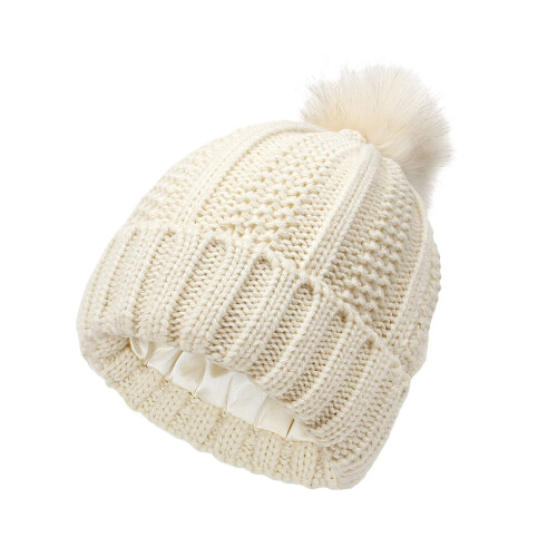 (Beige) Winter Essential Satin Lined Hats For Extra Warmth Warm And Stylish