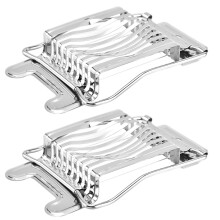 2Pcs Boiled Egg Cutter Stainless Steel Egg Dicer Kitchen Tool Silver