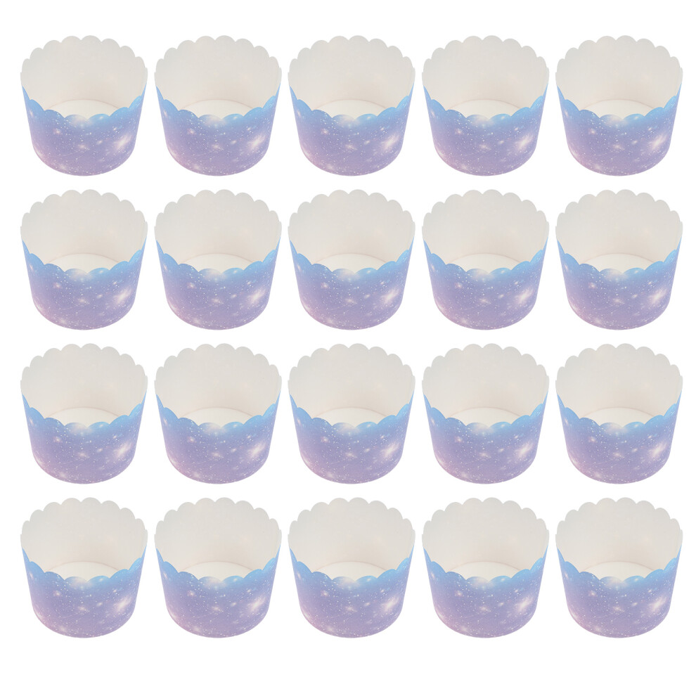 100 Stuks GradiëNt Muffin Cup Cake Cup Gecoat Papier Oven Paars-image