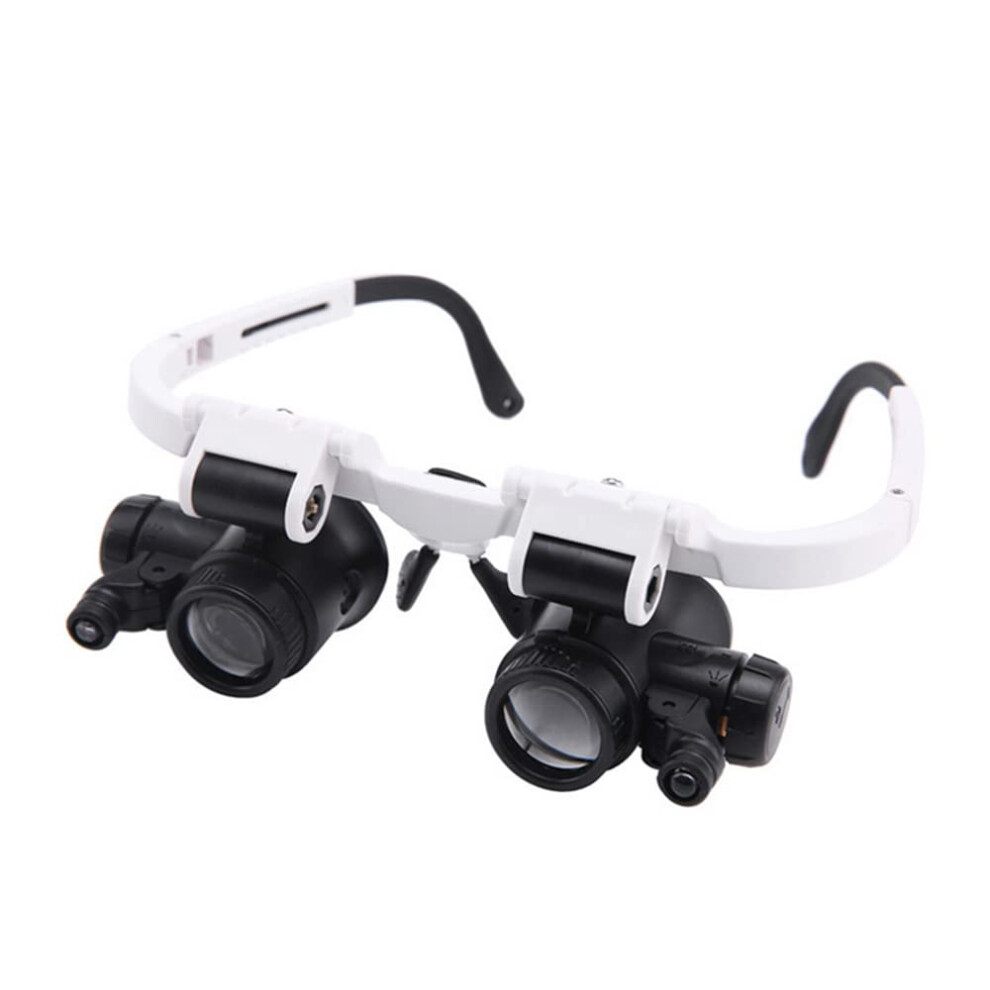 Light Headband Magnifier With Led 8X 15X 23X Adjustable Magnification For Jewelry, Watch, And Electronics Repair