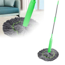 2 in 1 Dehydrated Mop with Self-Wringing Twist Technology, 360 Degree Spin Microfiber Wet and Dry Floor Cleaning Mop