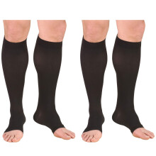 Compression Knee High Open Toe Stockings 15-20 mmHg Black Medium 2 Count Model 0875BL-M