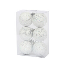 (White) 60mm Christmas Tree Bauble 6PC