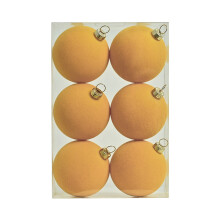 (A) Velvet Balls Ornaments 6pcs 2.36-Inch