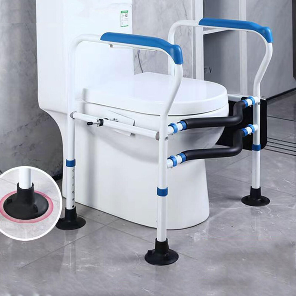 Toilet Safety Rail for Elderly, Adjustable Toilet Assistance Grab Bars, Sturdy Toilet Safety Frame with Handles