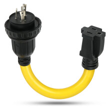 NEMA L5-30P to 5-15R RV Pigtail Shore Power Adapter, 30A Male Twist Lock Plug to 15A Female Receptacle Extension Cord