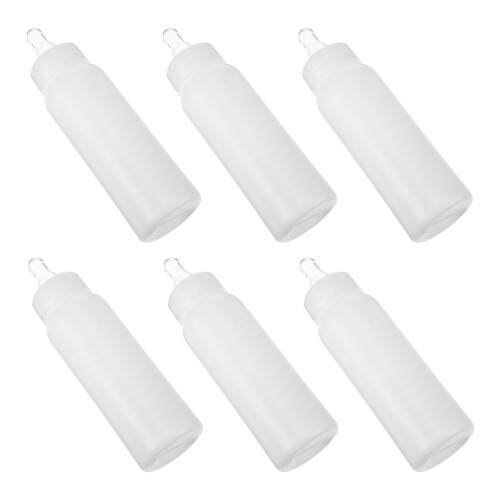 6Pièces Biberons À Lait Durable Pour Élevage Animaux Couleur Blanche