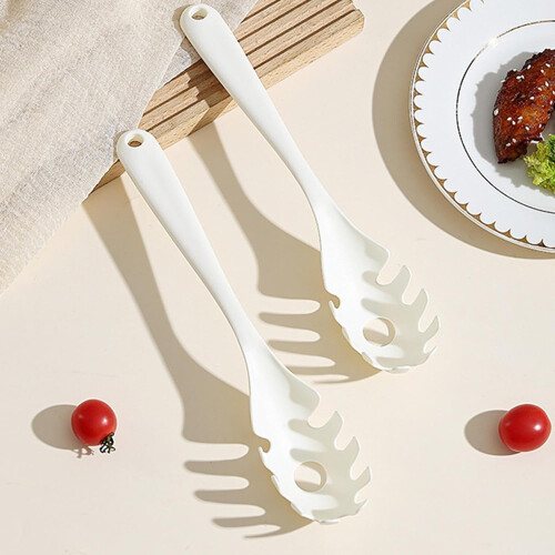 Kitchen Pasta Spoon - Heat Resistant Pasta Server Fork with Long Handle for Home and Restaurant Use 1