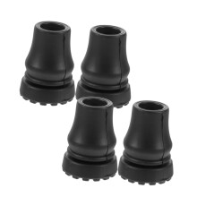 Trekking Pole Tips Replacement Pack of 4, Rubber Walker Tips, Black Tube Tips for Hiking and Walking Sticks