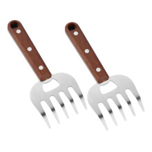 Kitchen Meat Forks Set of 2 Heavy-Duty Grill Forks Meat Chopper Rotary Chicken Puller Stainless Steel Accessories