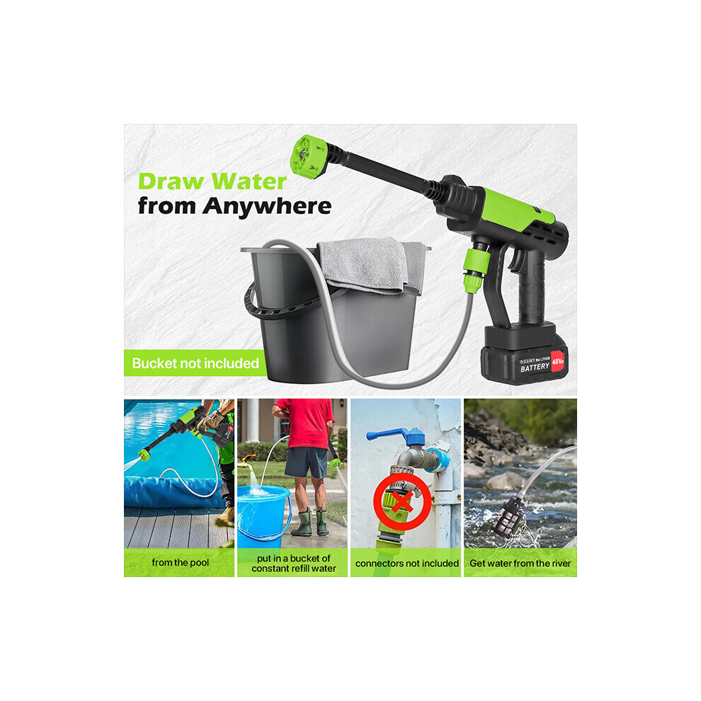 4000W Electric Pressure Washer Power Jet Washer 3626PSI Car Cleaner Gun+2Battery
