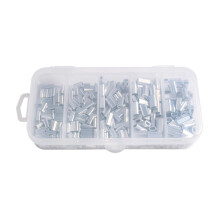Aluminum Crimp Sleeves for Fishing Line, 500Pcs Connector Kit, 5 Sizes Single Double Barrel, Durable Fishing Accessories