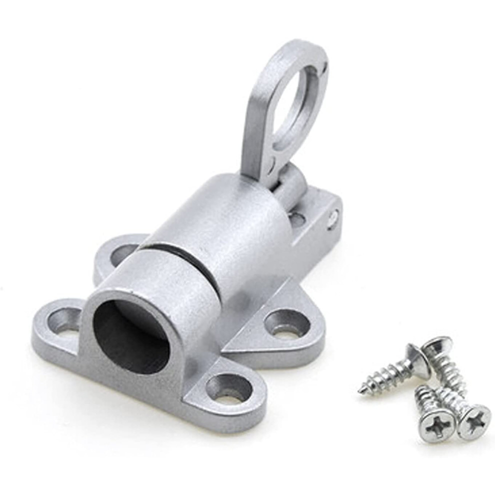 Slide Bolt Door Lock Hasp - Heavy-Duty Aluminum Alloy Gate Bolt Latch With Pull Ring And Spring Bounce, Black Color 6038364565952