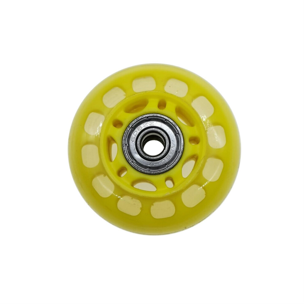 2.5-Inch Yellow Pu Caster Wheel With 608Zz Bearing For Luggage Cart And Roller Skates, Mute Design, 1 Piece 6947110439518