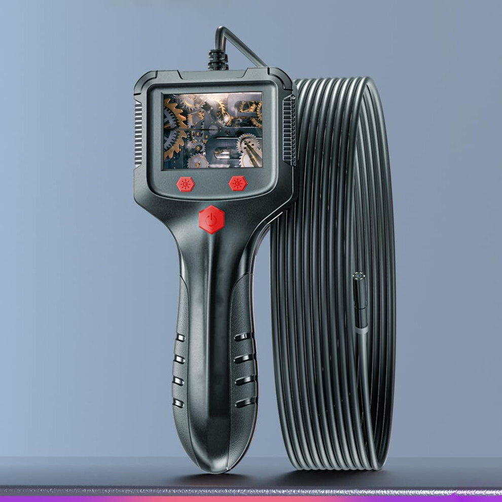 Portable Pipeline Endoscope With 8Mm Side Lens, Handheld Hd Camera, 2.4-Inch Screen, 6 Led Lights, 20M Cable For Automotive And Machinery Maintenance 6447073940361