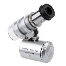60X Mini Microscope with LED Light, Glass Lens Jewelry Loupe Magnifier, Portable for Detailed Observation