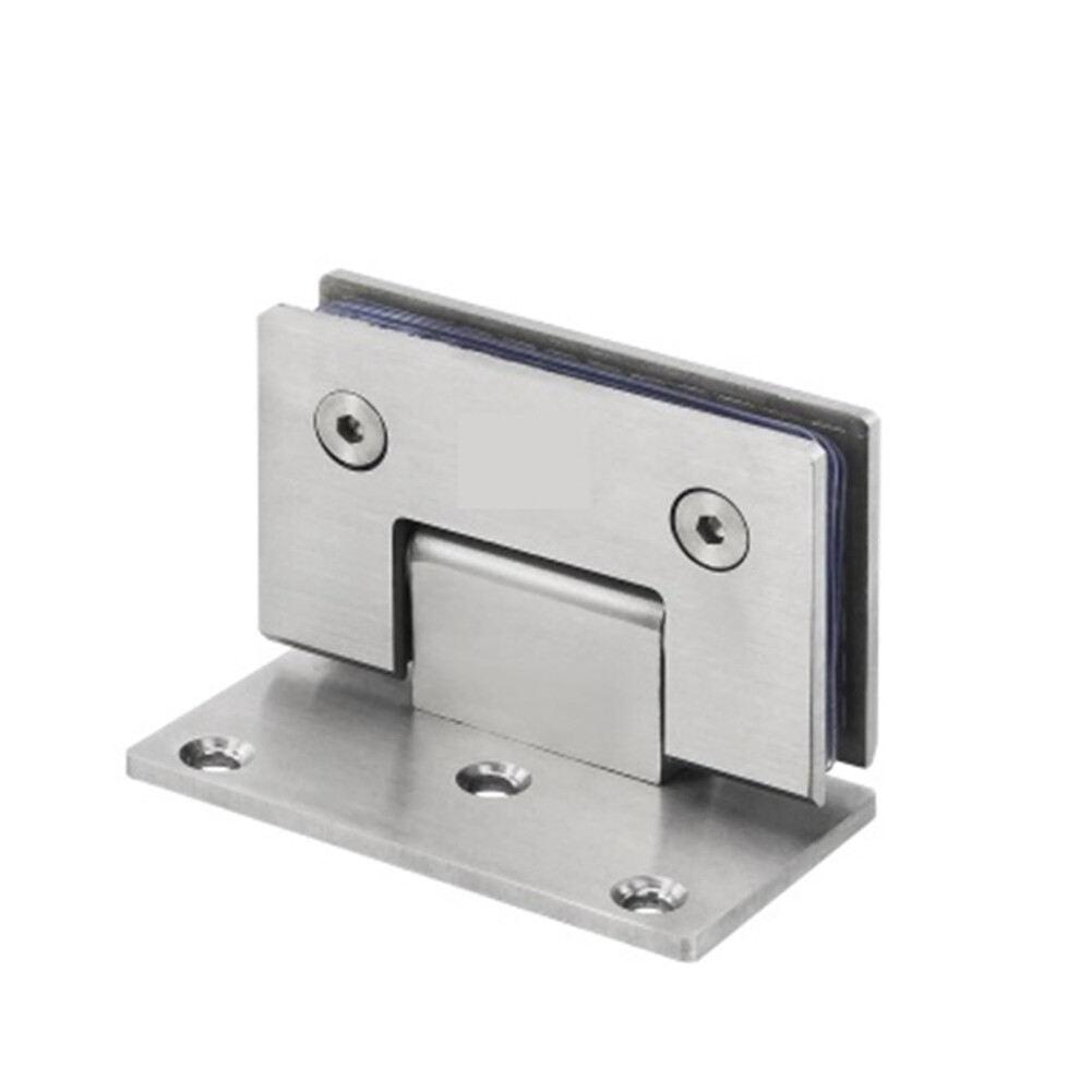 Stainless Steel Frameless Glass Door Hinge 90 Degrees, Nickel Brush Finish, Bathroom Glass Clip, Ss-90-1 Model 6038364566331