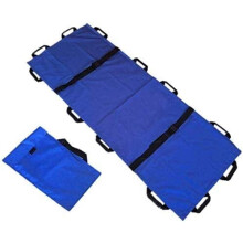 Portable First Aid Soft Stretcher 822, Thickened Canvas with 12 Handles, Blue Color, Includes Handbag for Home Use