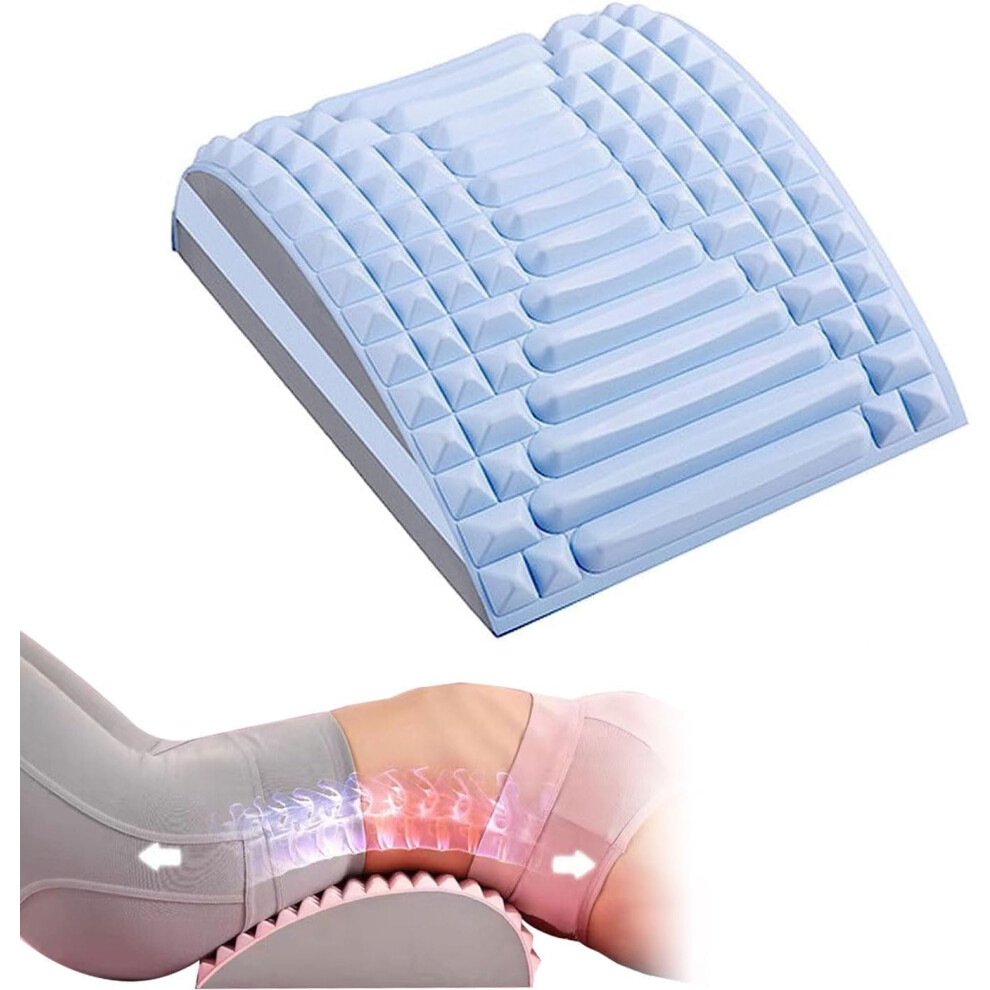 Blue Neck & Back Stretcher For Lower Back Pain Relief, Adjustable Spine Board For Herniated Disc & Sciatica,
