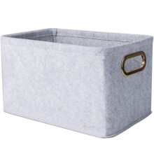 Portable Felt Bag, Foldable Multifunctional Firewood Basket with Handle, Soft Durable Storage Bin 35x24x21 cm, Light Grey