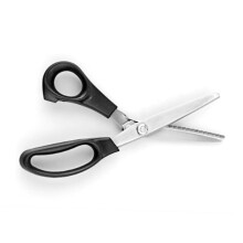 Sägezahnschere Schneiderschere für Stoff, 20 cm Zackenschere, Schwarz, Ideal zum Nähen und Zuschneiden