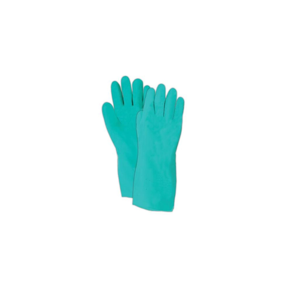 15.00 Mil Nitrile Chemical Resistant Gloves Green Size 8 1 Pair Heavy-Duty Industrial Work Safety Gloves 6447073942693