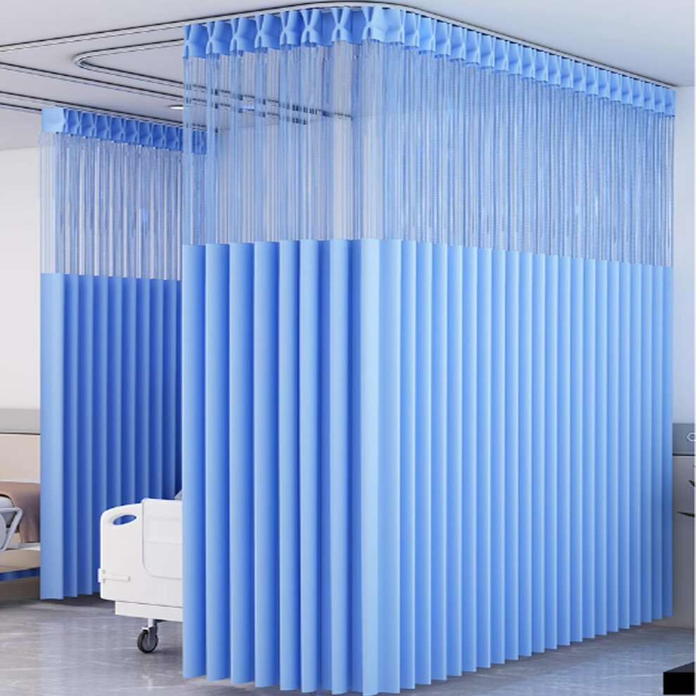 Room Divider Privacy Cubicle Curtain 200cm, Hospital Clinic Privacy Screen with Hooks, Medical Space Divider, 79in