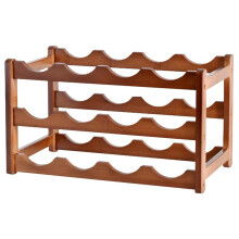 Wooden Wine Rack for 12 Bottles, Retro Wine Bottle Tray, Floating Bar Unit Shelves for Kitchen and Cellar Display