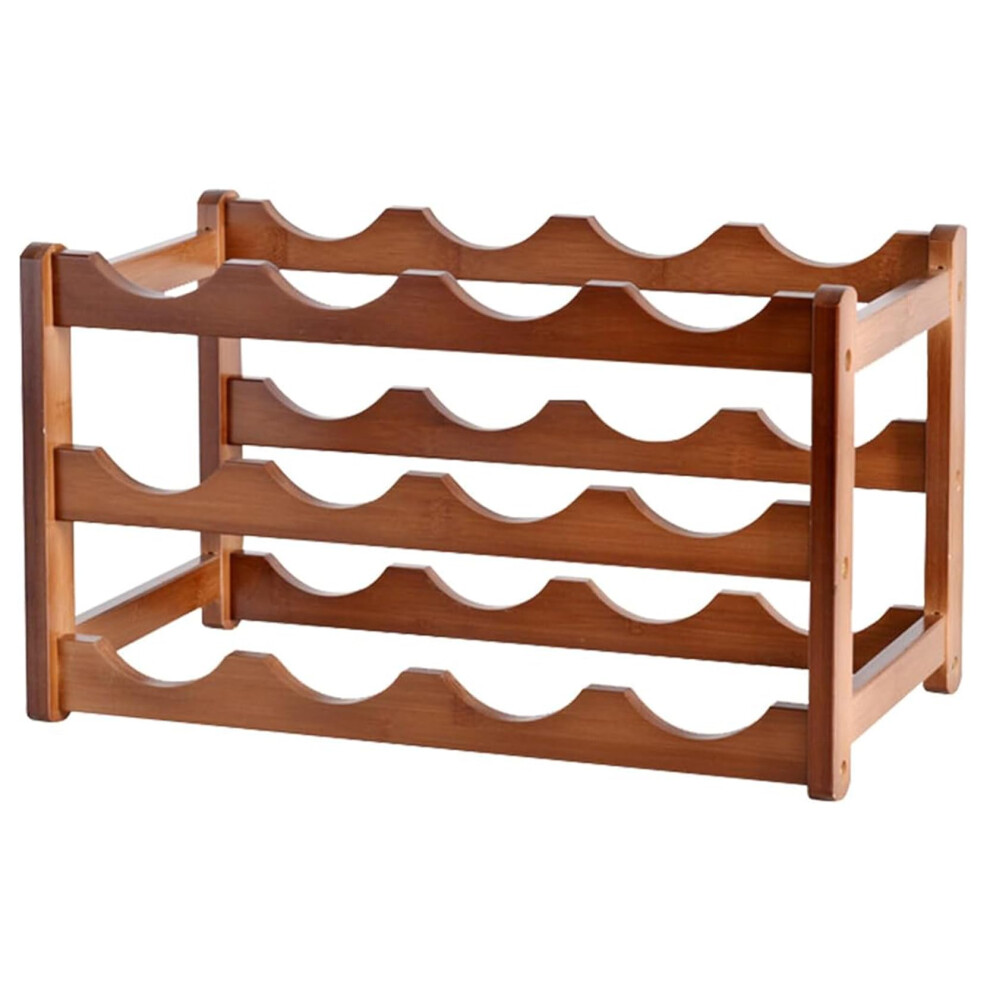Wooden Wine Rack for 12 Bottles, Retro Wine Bottle Tray, Floating Bar Unit Shelves for Kitchen and Cellar Display-image-OPC-PJXS2NF-NEW