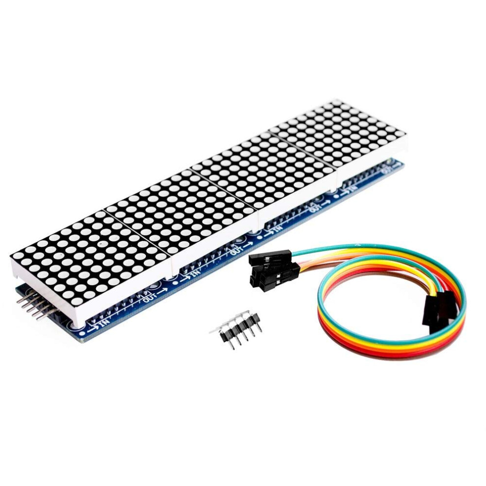 Max7219 Dot Matrix Module 5Pcs Lot Microcontroller 4-In-1 Led Display With 5P Connector For Arduino Projects 6447073943270