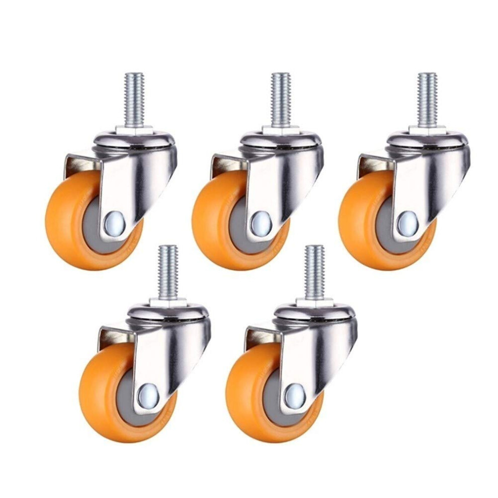 5Pcs 2 Inch Office Chair Caster Wheels Rubber Swivel Rollers Soft Safe Load 200Kg Replacement Furniture Casters Color A 6947110442419