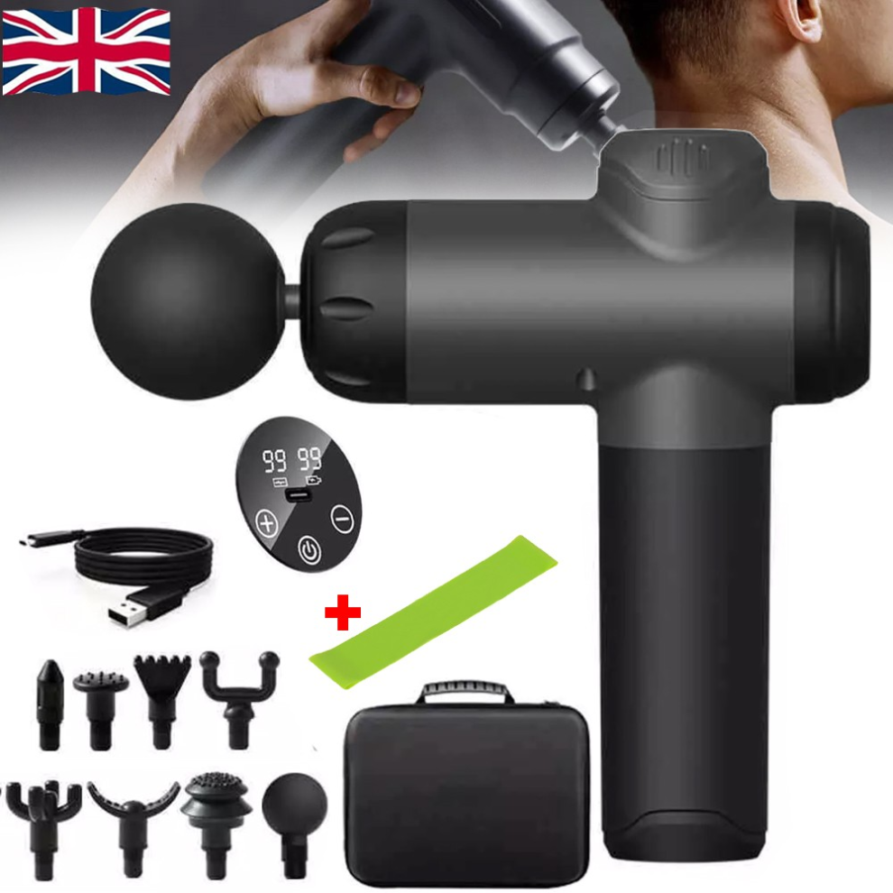 99 Speeds Massage Gun 8 Heads Deep Tissue Handheld Muscle Percussion Massager